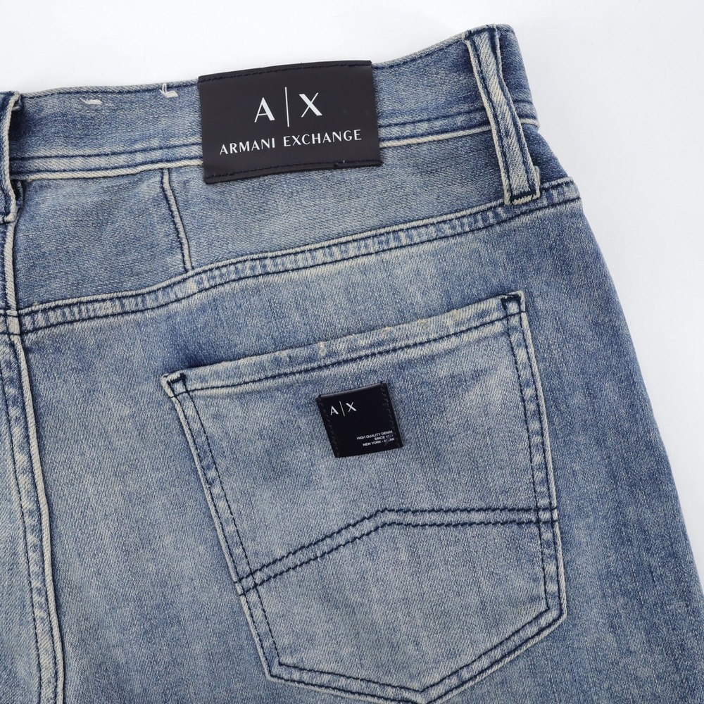 Armani Exchange J13 Slim Distressed Jeans Blue Mens 33x32